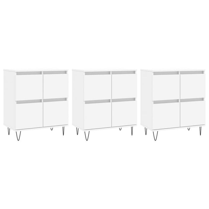 Buffets 3 pcs Blanc Bois d'ingénierie - Photo n°1