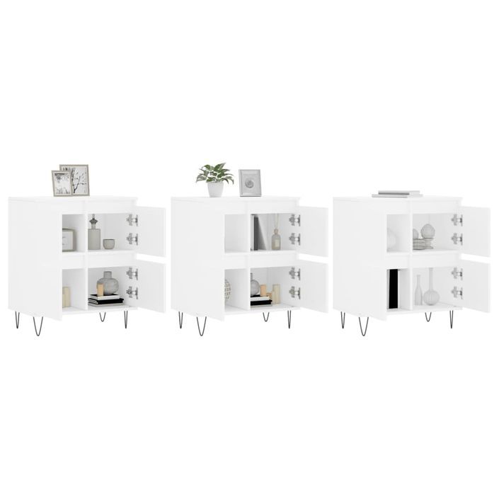 Buffets 3 pcs Blanc Bois d'ingénierie - Photo n°3