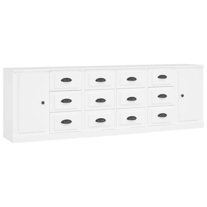 Buffets 3 pcs Blanc Bois d'ingénierie - Photo n°1