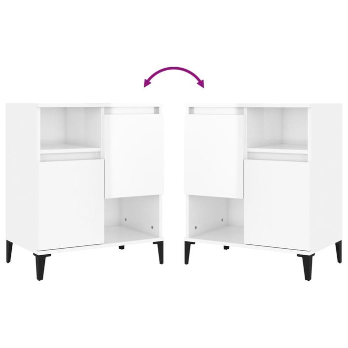 Buffets 3 pcs blanc brillant 60x35x70 cm bois d'ingénierie - Photo n°7