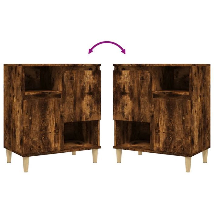 Buffets 3 pcs chêne fumé 60x35x70 cm bois d'ingénierie - Photo n°7