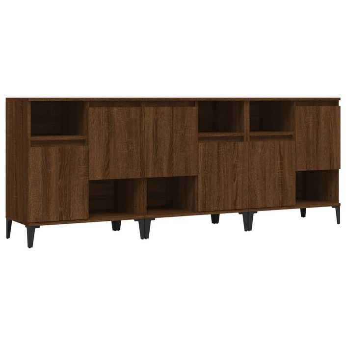 Buffets 3 pcs chêne marron 60x35x70 cm bois d'ingénierie - Photo n°1