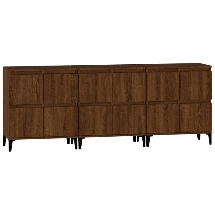 Buffets 3 pcs chêne marron 60x35x70 cm bois d'ingénierie - Photo n°6