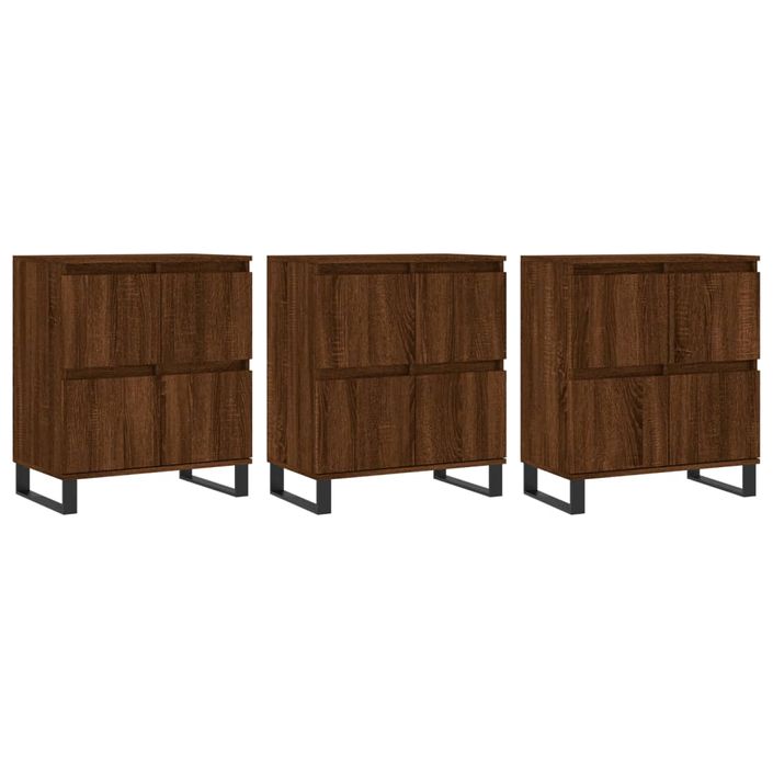 Buffets 3 pcs Chêne marron Bois d'ingénierie - Photo n°1