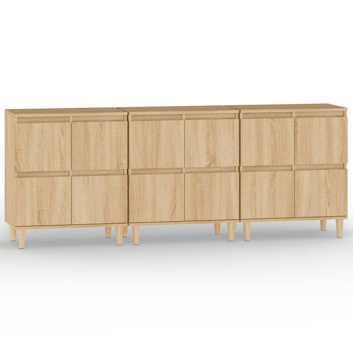 Buffets 3 pcs chêne sonoma 60x35x70 cm bois d'ingénierie - Photo n°1