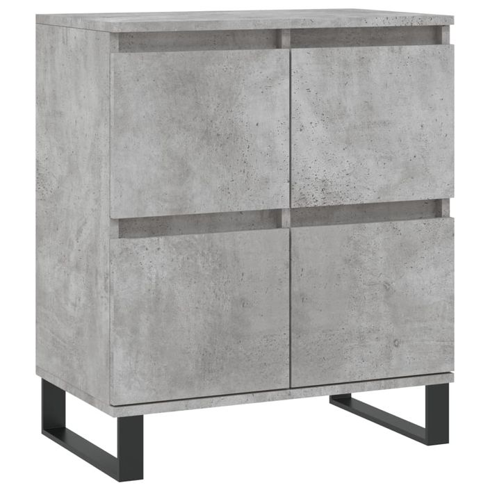 Buffets 3 pcs gris béton bois d'ingénierie - Photo n°5