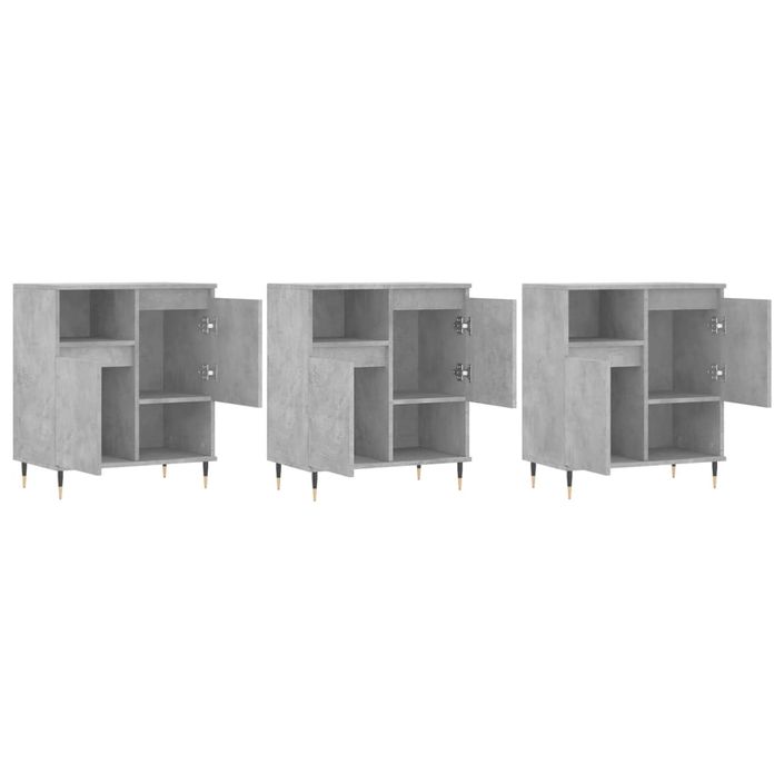 Buffets 3 pcs gris béton bois d'ingénierie - Photo n°4