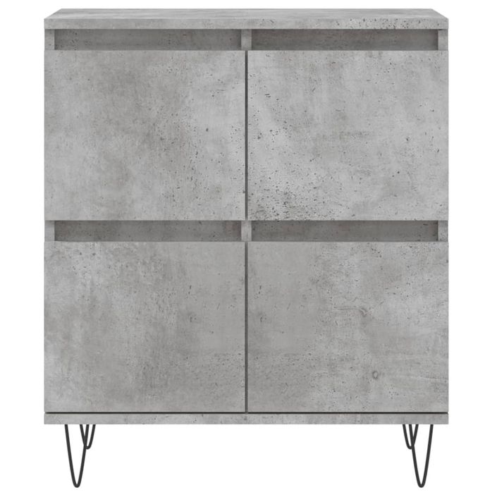 Buffets 3 pcs gris béton bois d'ingénierie - Photo n°6