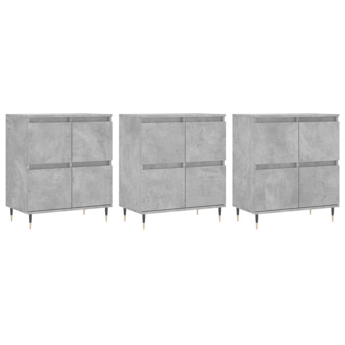 Buffets 3 pcs gris béton bois d'ingénierie - Photo n°1