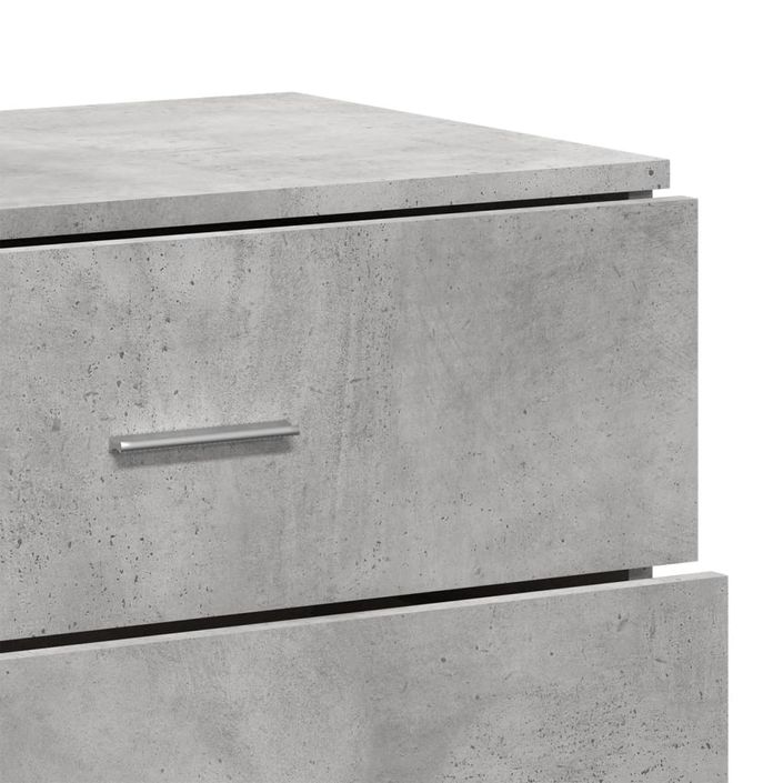 Buffets 3 pcs gris béton bois d'ingénierie - Photo n°8