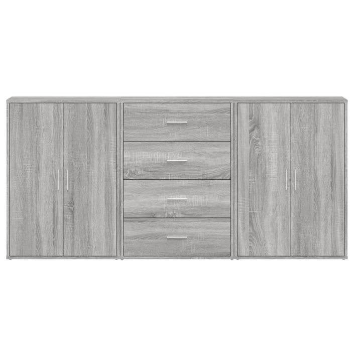 Buffets 3 pcs sonoma gris 60x31x84 cm bois d'ingénierie - Photo n°4