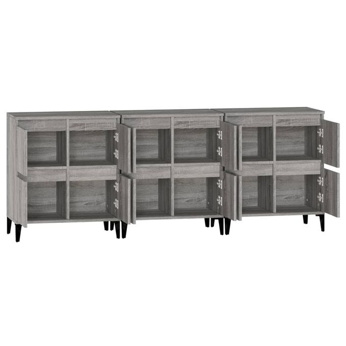 Buffets 3 pcs sonoma gris 60x35x70 cm bois d'ingénierie - Photo n°7