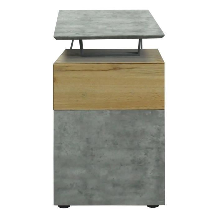 Bureau 1 porte 1 tiroir - Décor bois blanc et gris - L 140 x P 60 x H 75 - COLOGNE - Photo n°4