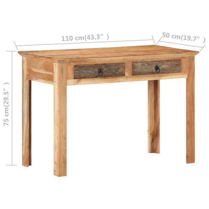 Bureau 110x50x75 cm Bois de récupération massif - Photo n°7