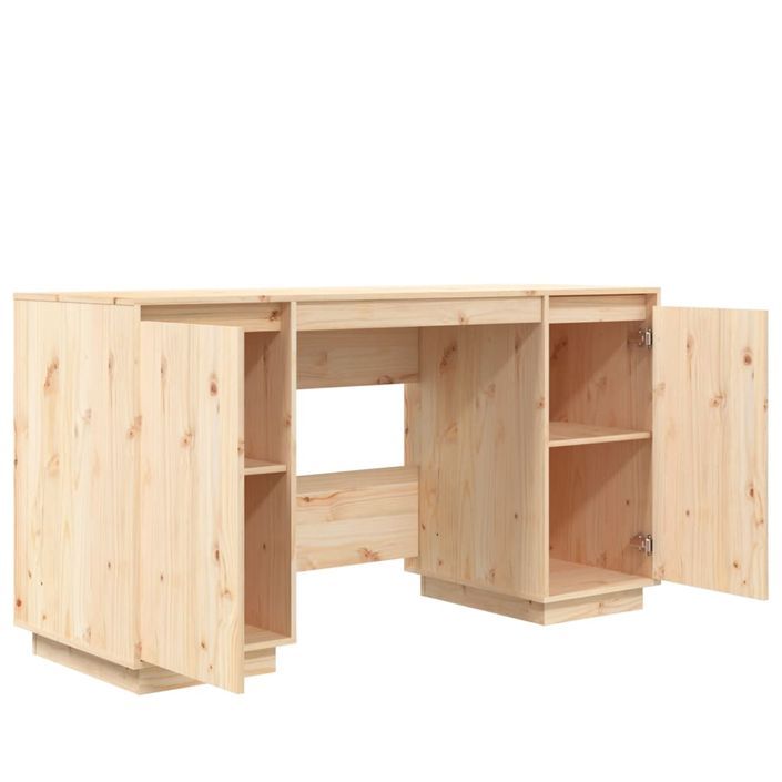 Bureau 140x50x75 cm bois massif de pin - Photo n°5