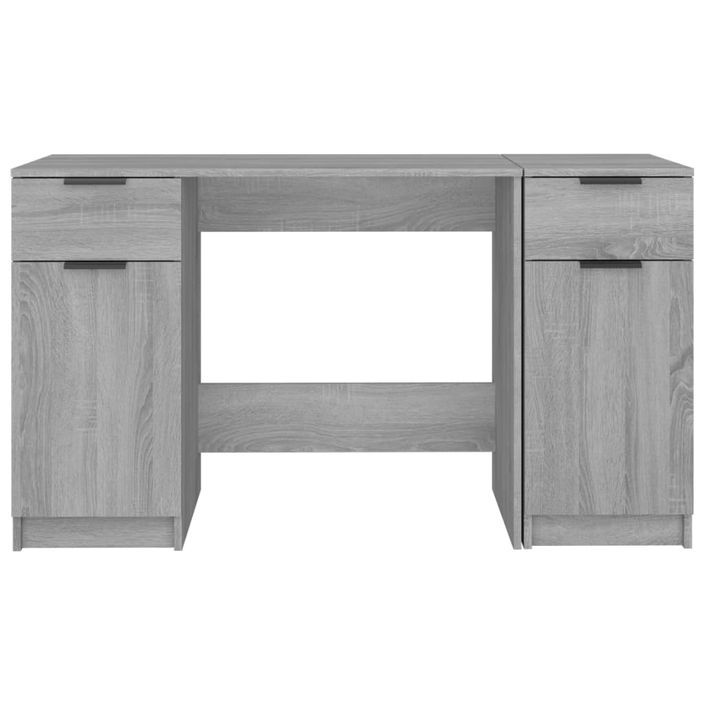 Bureau avec armoire latérale Sonoma gris Bois d'ingénierie - Photo n°6