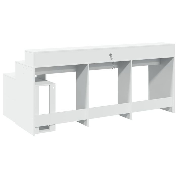 Bureau avec lumières LED blanc 200x104x91 cm bois d'ingénierie - Photo n°8