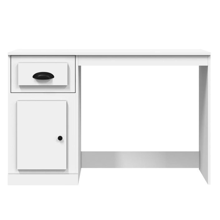 Bureau avec tiroir blanc 115x50x75 cm bois d'ingénierie - Photo n°6