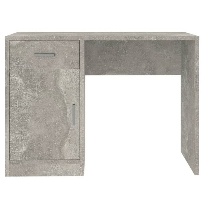 Bureau avec tiroir et armoire Gris béton 100x40x73 cm - Photo n°5