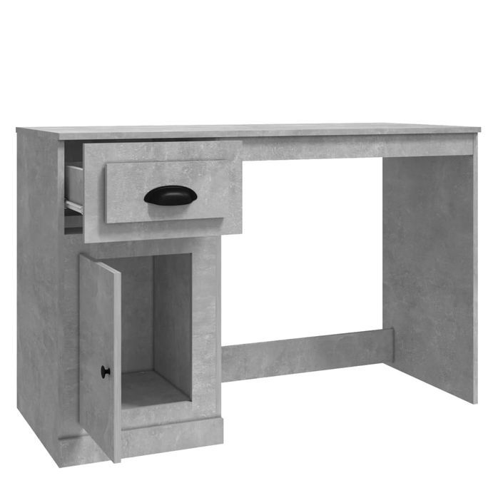 Bureau avec tiroir gris béton 115x50x75 cm bois d'ingénierie - Photo n°8