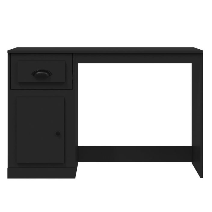 Bureau avec tiroir noir 115x50x75 cm bois d'ingénierie - Photo n°6