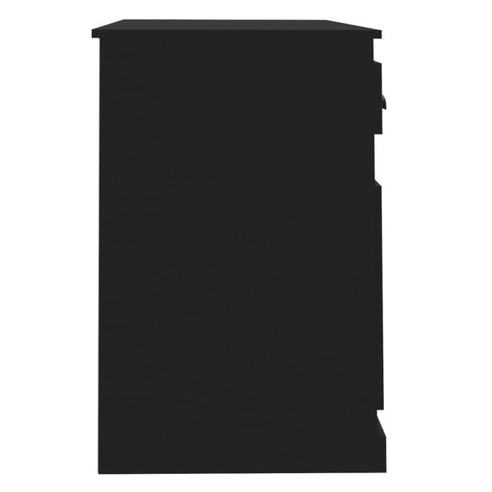 Bureau avec tiroir noir 115x50x75 cm bois d'ingénierie - Photo n°7