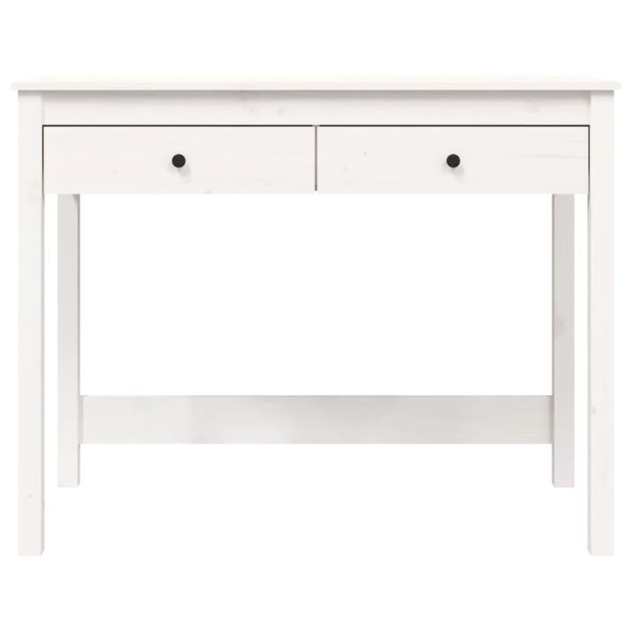 Bureau avec tiroirs Blanc 100x50x78 cm Bois massif de pin - Photo n°6