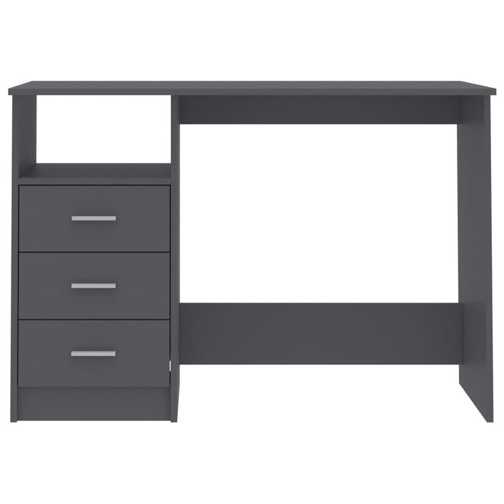 Bureau avec tiroirs Gris 110x50x76 cm - Photo n°4