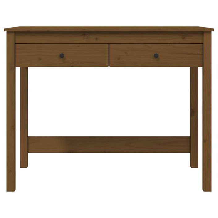 Bureau avec tiroirs Marron miel 100x50x78 cm Bois massif de pin - Photo n°6