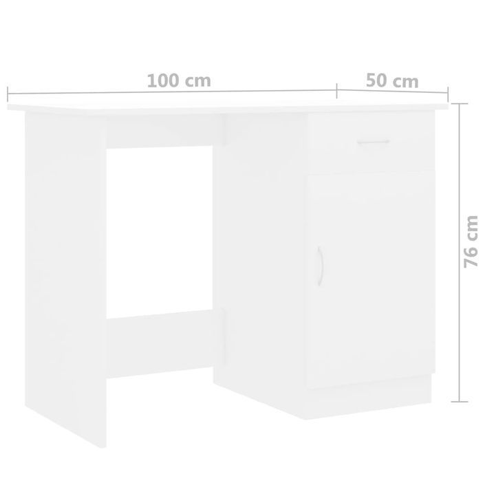 Bureau Blanc 100 x 50 x 76 cm - Photo n°9