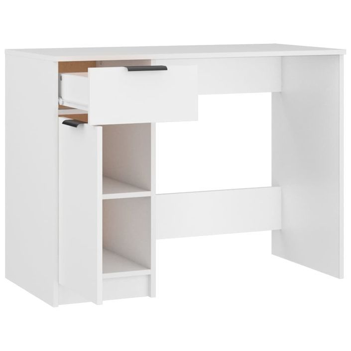 Bureau Blanc 100x50x75 cm Bois d'ingénierie - Photo n°6