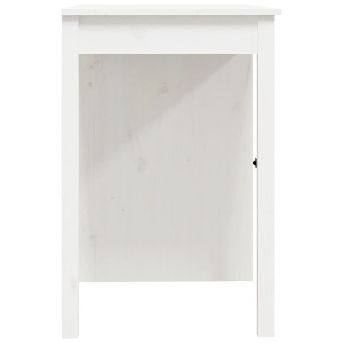 Bureau Blanc 100x50x75 cm Bois massif de pin - Photo n°8