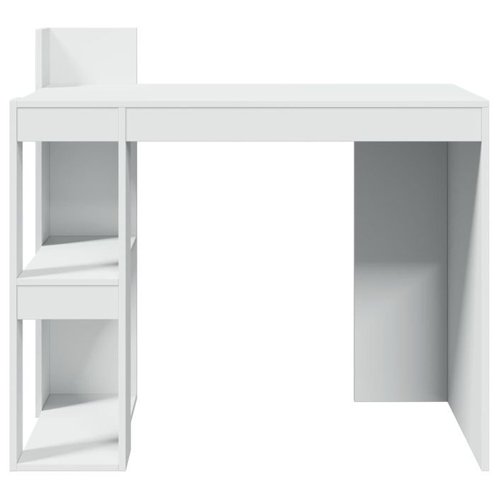 Bureau blanc 103,5x56,5x94 cm bois d'ingénierie - Photo n°4