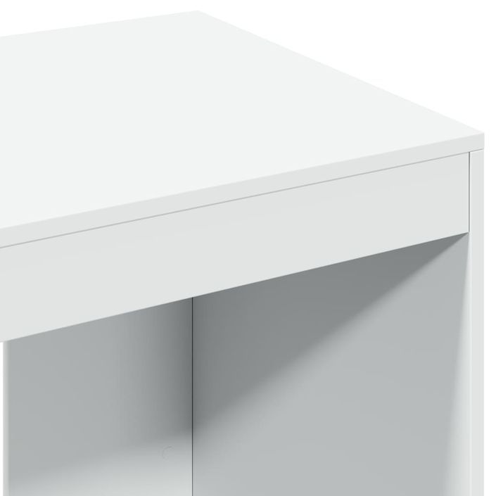 Bureau blanc 103,5x56,5x94 cm bois d'ingénierie - Photo n°7