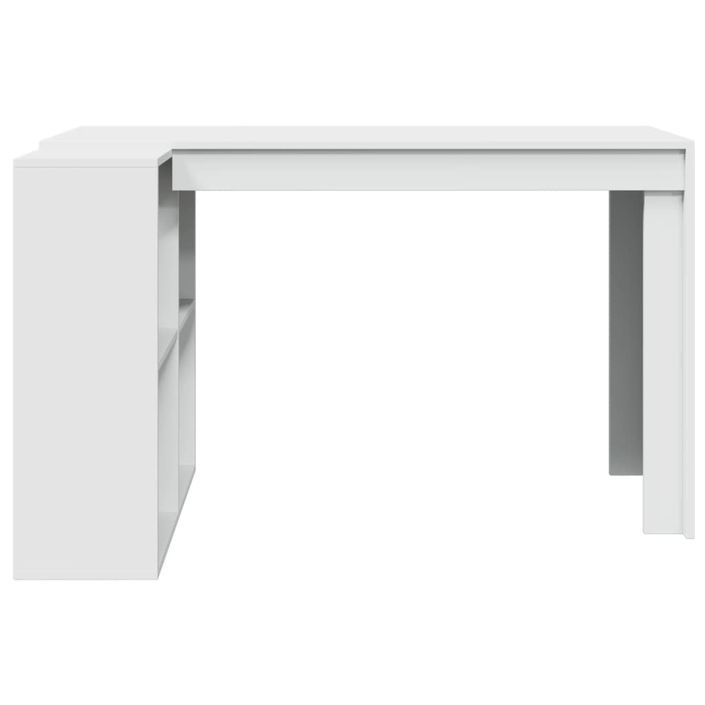 Bureau blanc 123,5x73,5x75 cm bois d'ingénierie - Photo n°4