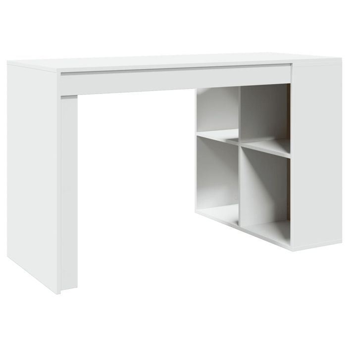 Bureau blanc 123,5x73,5x75 cm bois d'ingénierie - Photo n°6