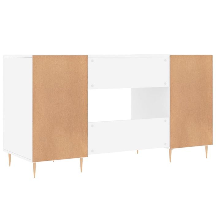 Bureau blanc 140x50x75 cm bois d'ingénierie - Photo n°8