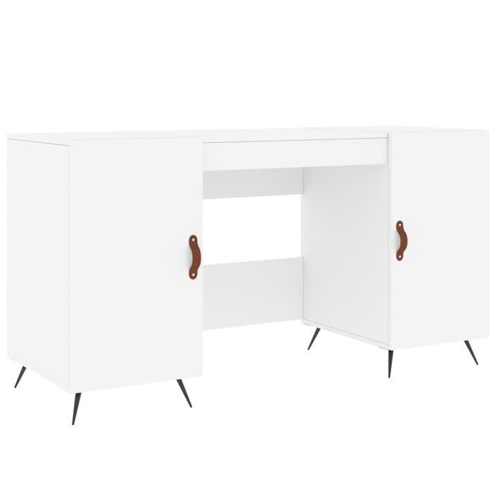 Bureau blanc 140x50x75 cm bois d'ingénierie - Photo n°1