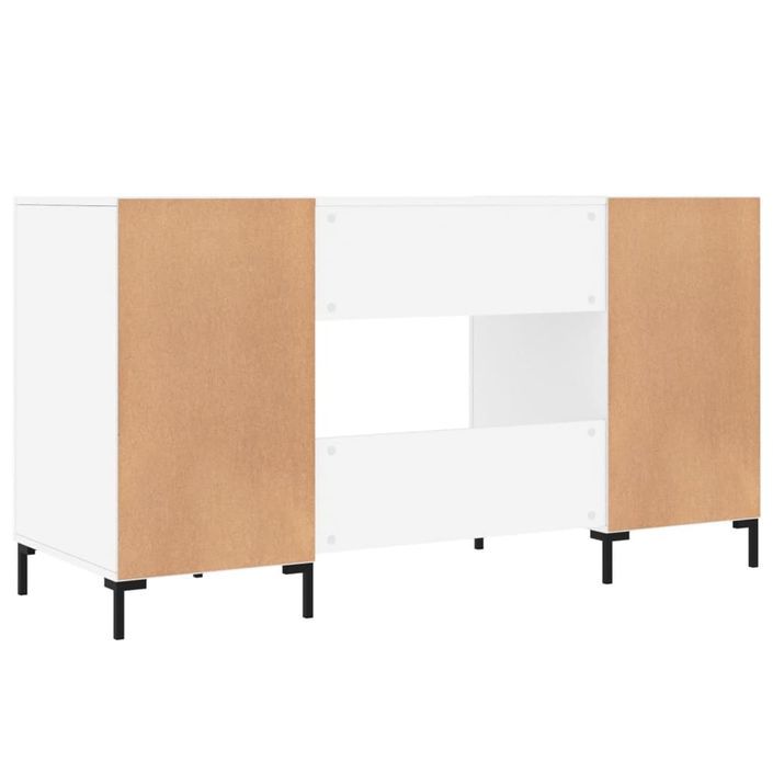 Bureau blanc 140x50x75 cm bois d'ingénierie - Photo n°8