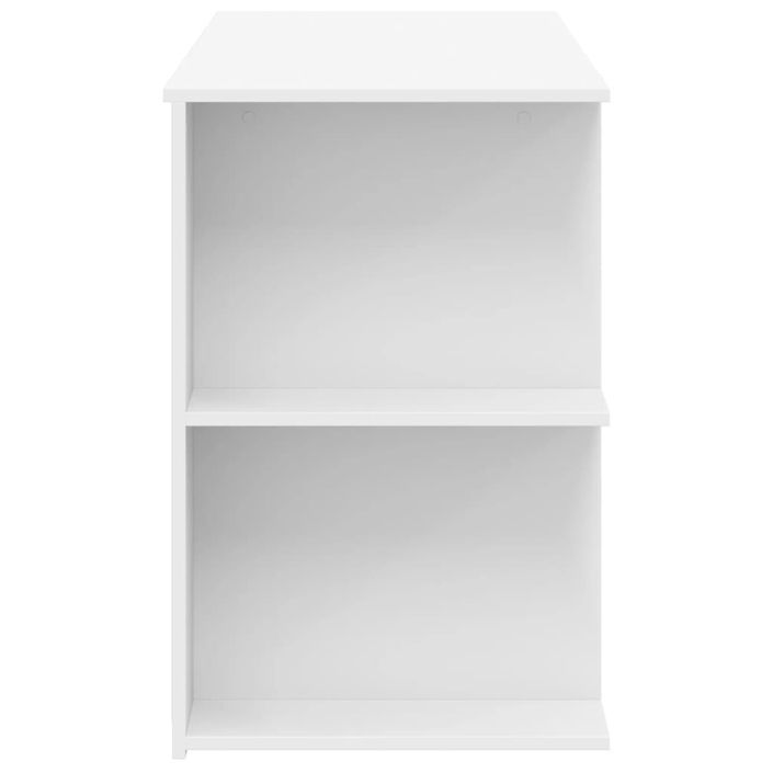 Bureau blanc 140x50x75 cm bois d'ingénierie - Photo n°5