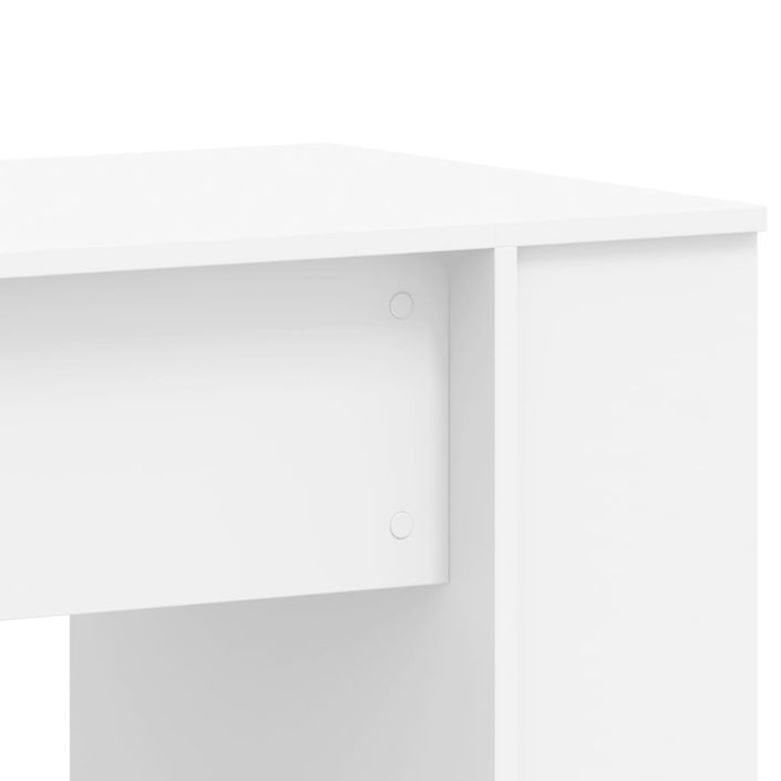 Bureau blanc 140x50x75 cm bois d'ingénierie - Photo n°7