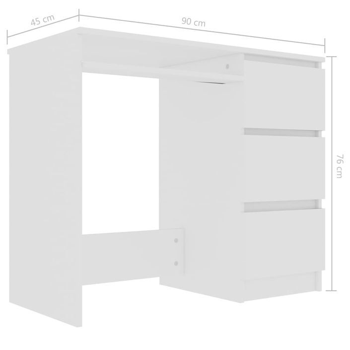 Bureau Blanc 90x45x76 cm - Photo n°6