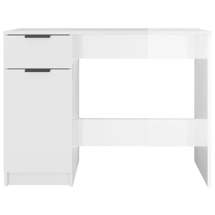 Bureau Blanc brillant 100x50x75 cm Bois d'ingénierie - Photo n°7