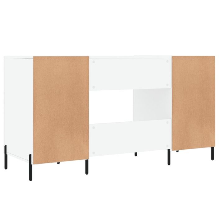 Bureau Blanc brillant 140x50x75 cm Bois d'ingénierie - Photo n°8