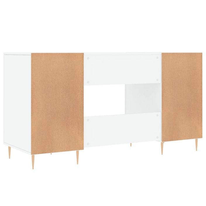 Bureau Blanc brillant 140x50x75 cm Bois d'ingénierie - Photo n°8