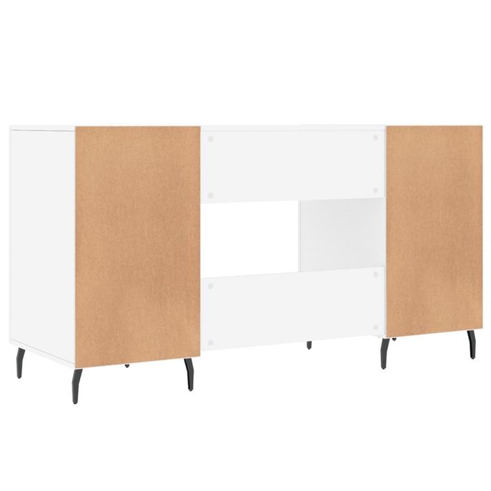 Bureau Blanc brillant 140x50x75 cm Bois d'ingénierie - Photo n°8