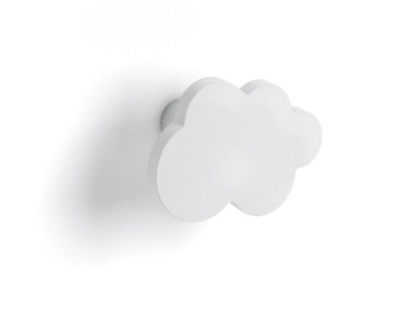 Bureau bois clair pieds blanc et poignée nuage blanc - Photo n°2