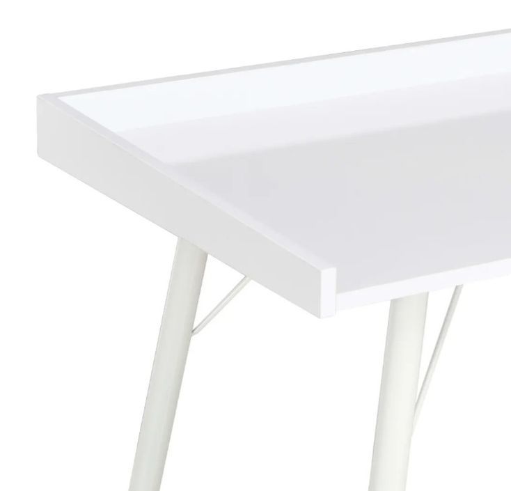 Bureau bois et pieds métal blanc Coolair - Photo n°4