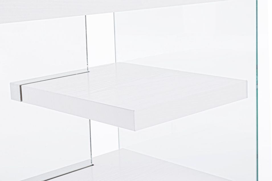 Bureau bois blanc et verre trempé Lina 120 cm - Photo n°3
