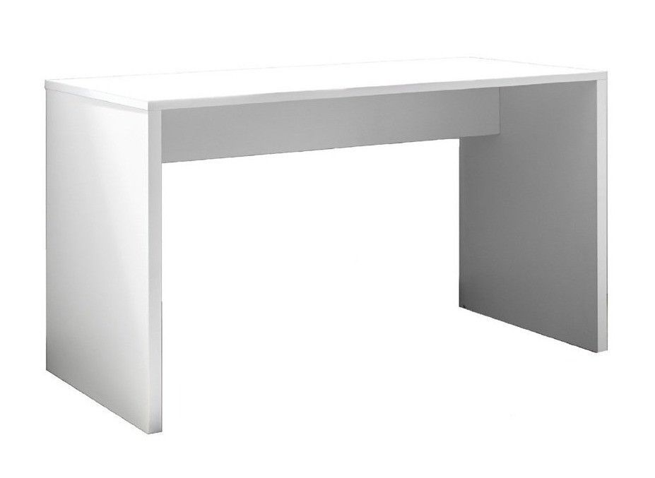 Bureau bois mélaminé blanc mat Nyou L 138 cm - Photo n°1